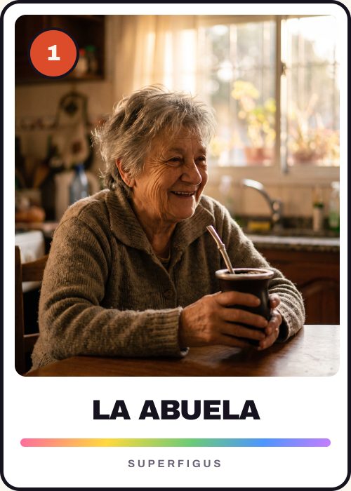 Tapa de un álbum de SuperFigus con una foto de familia