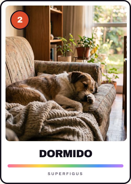 Figurita número 2 de un perro dormido en el sillón